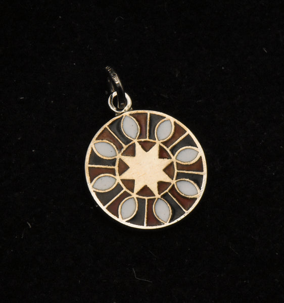 Vintage Enameled Sterling Silver Pendant