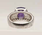 Vintage Sterling Silver Amethyst and Topaz Ring - Size 9