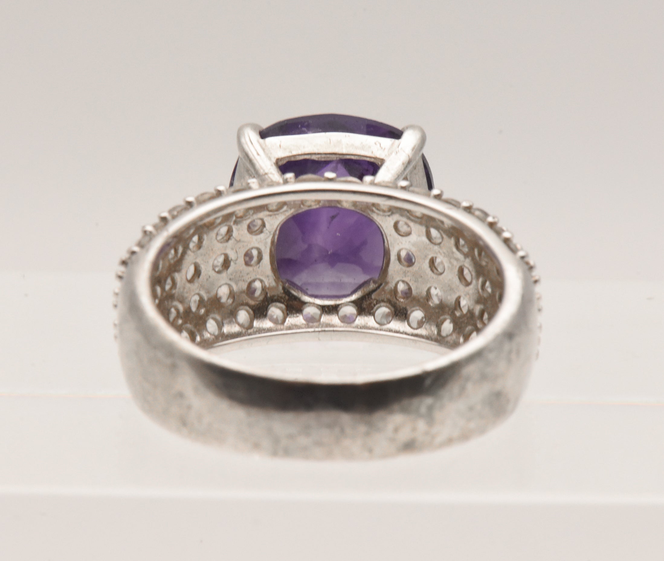 Vintage Sterling Silver Amethyst and Topaz Ring - Size 9