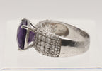 Vintage Sterling Silver Amethyst and Topaz Ring - Size 9