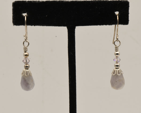 Vintage Faceted Amethyst Dangle Earrings