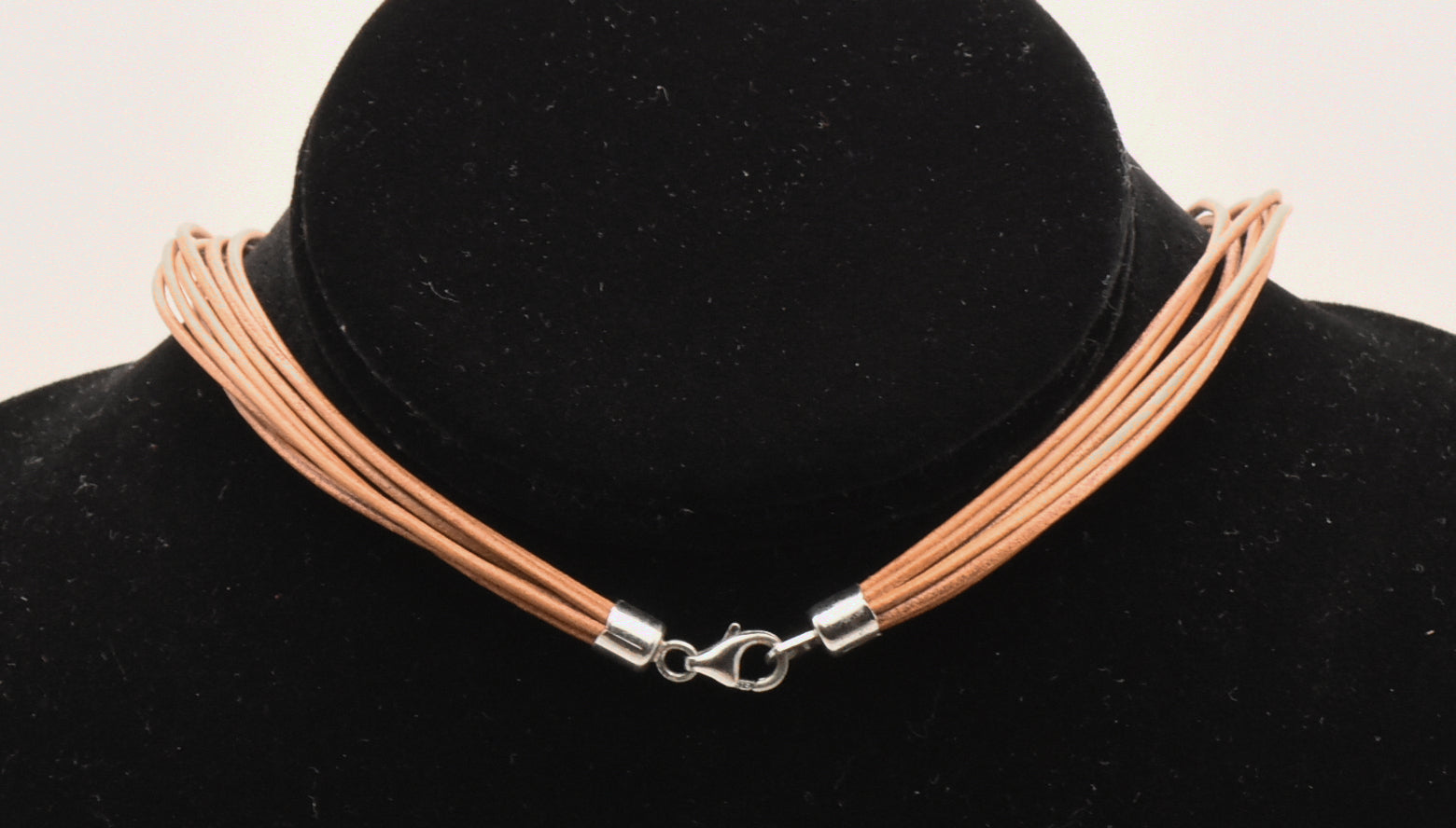 Vintage Triangular Amber Pendant on Multi Cord Necklace - 16"