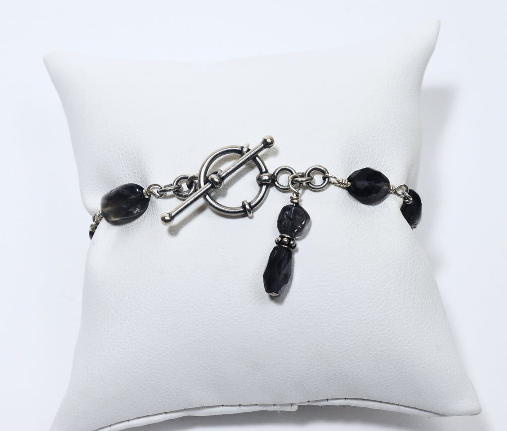 Amethyst Bead Toggle Bracelet