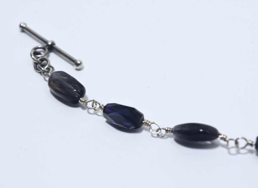 Amethyst Bead Toggle Bracelet