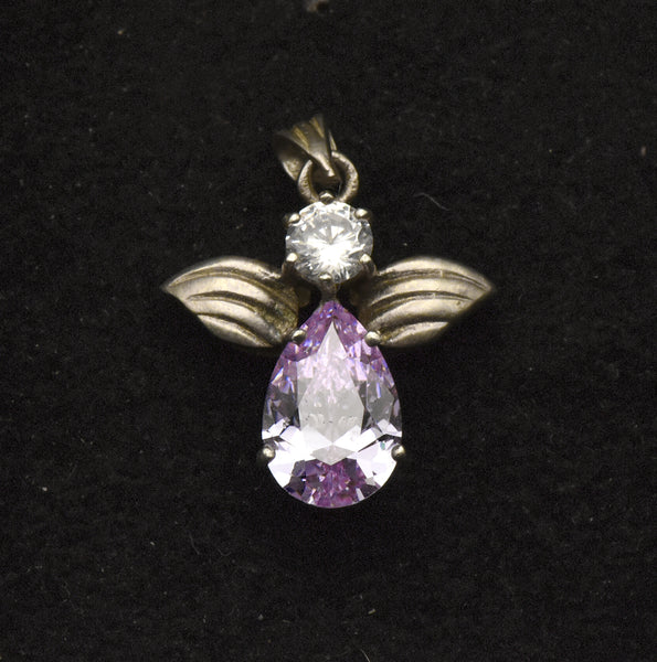 Vintage "Angel" Cubic Zirconia and Sterling Silver Pendant