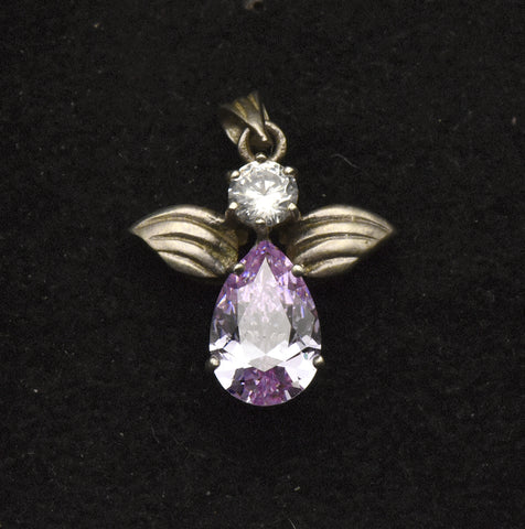 Vintage "Angel" Cubic Zirconia and Sterling Silver Pendant