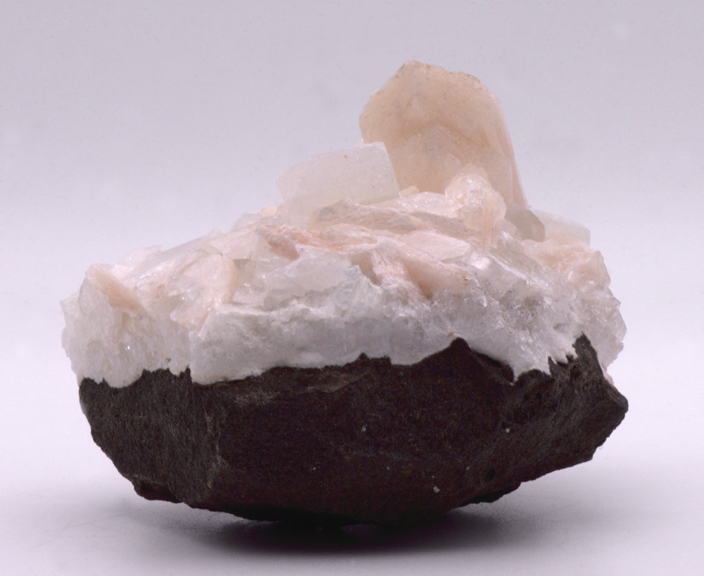 Apophylite with Stilbite on Matrix Cabinet-Size Mineral Specimen - India
