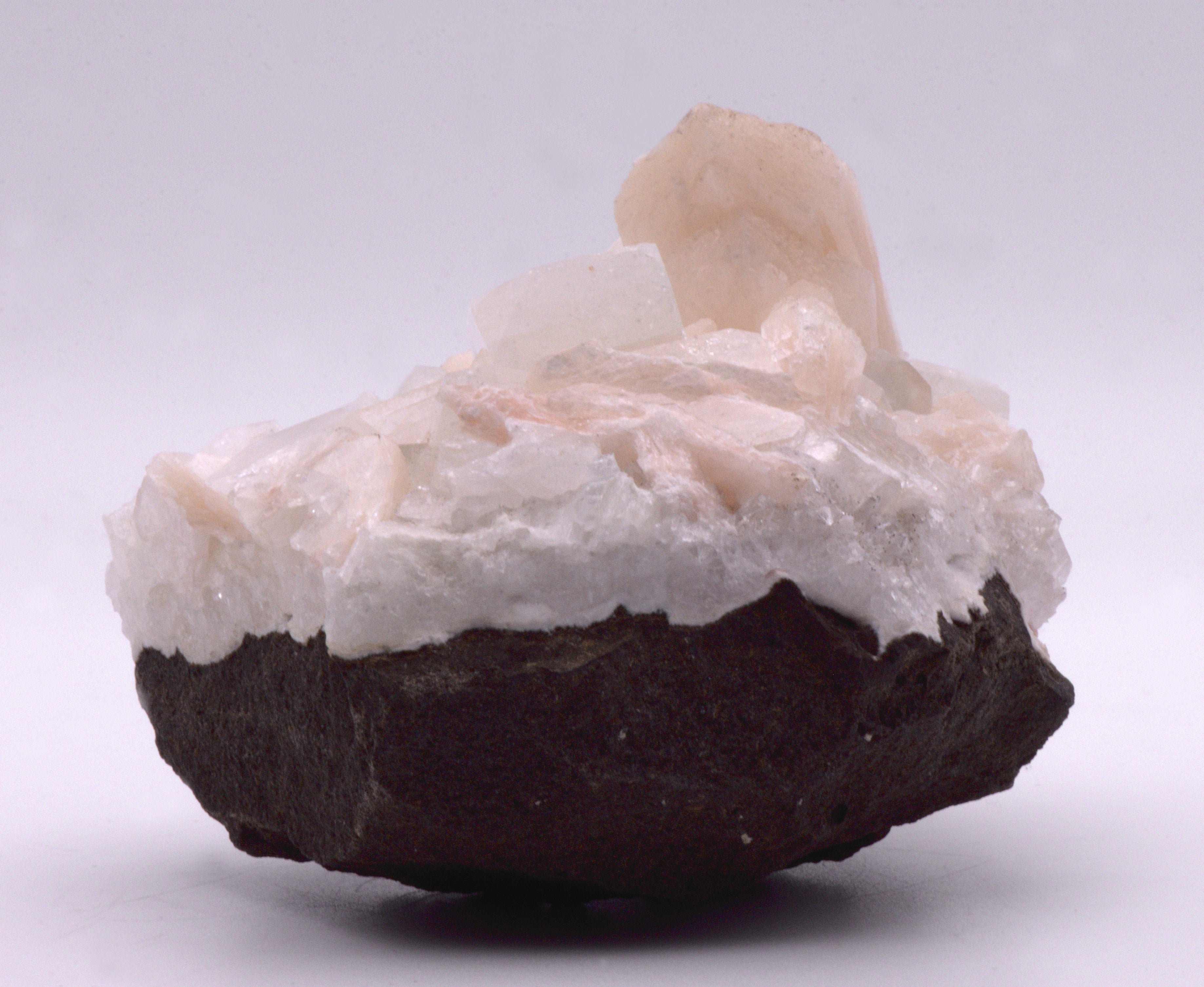 Apophylite with Stilbite on Matrix Cabinet-Size Mineral Specimen - India