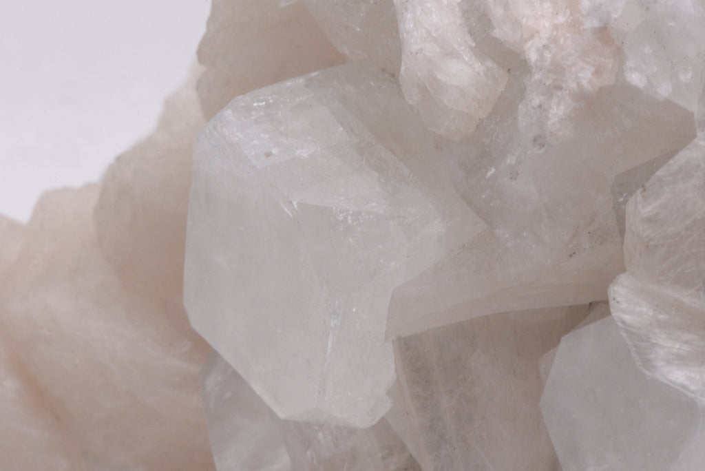 Apophylite with Stilbite on Matrix Cabinet-Size Mineral Specimen - India
