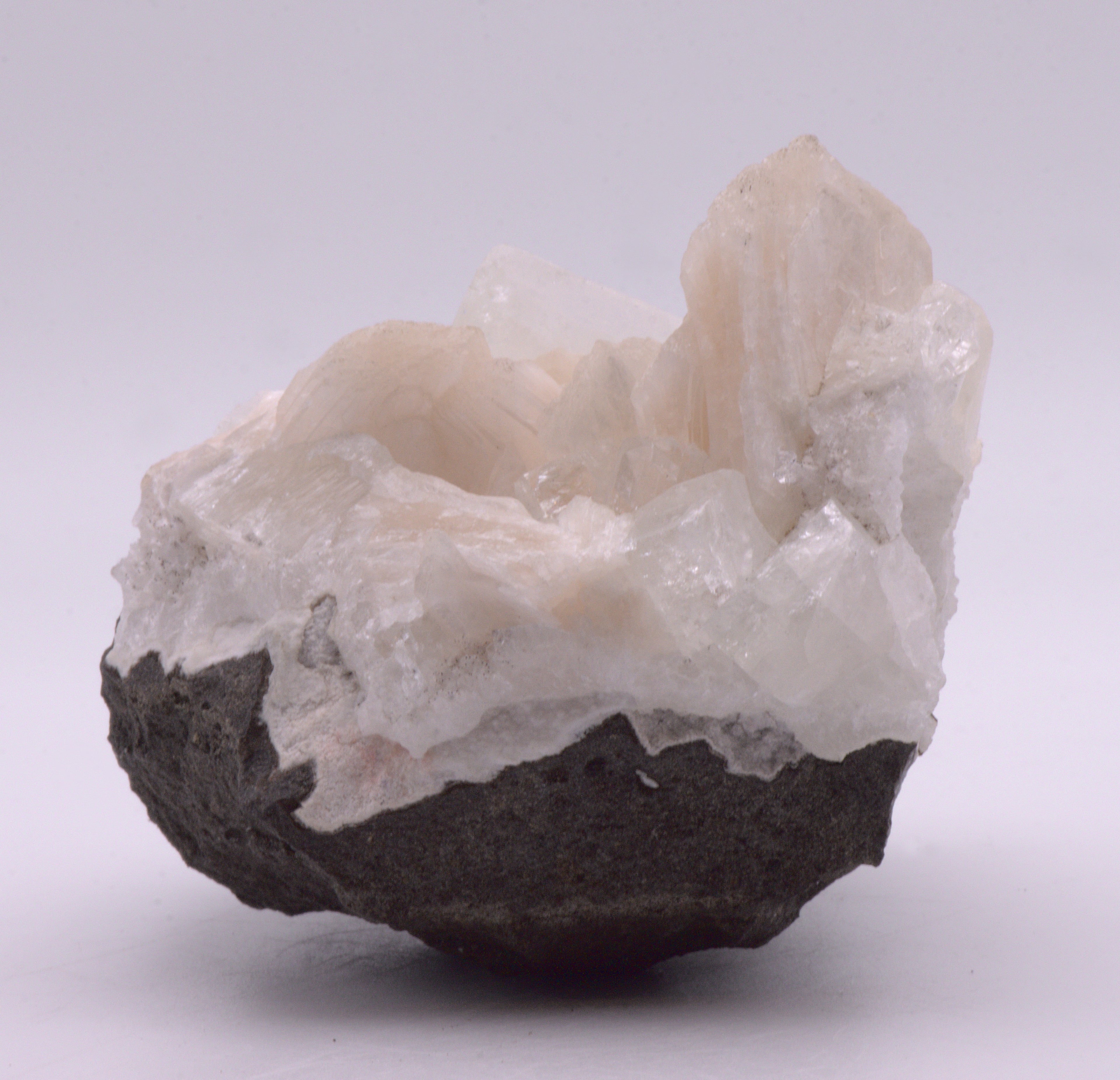 Apophylite with Stilbite on Matrix Cabinet-Size Mineral Specimen - India