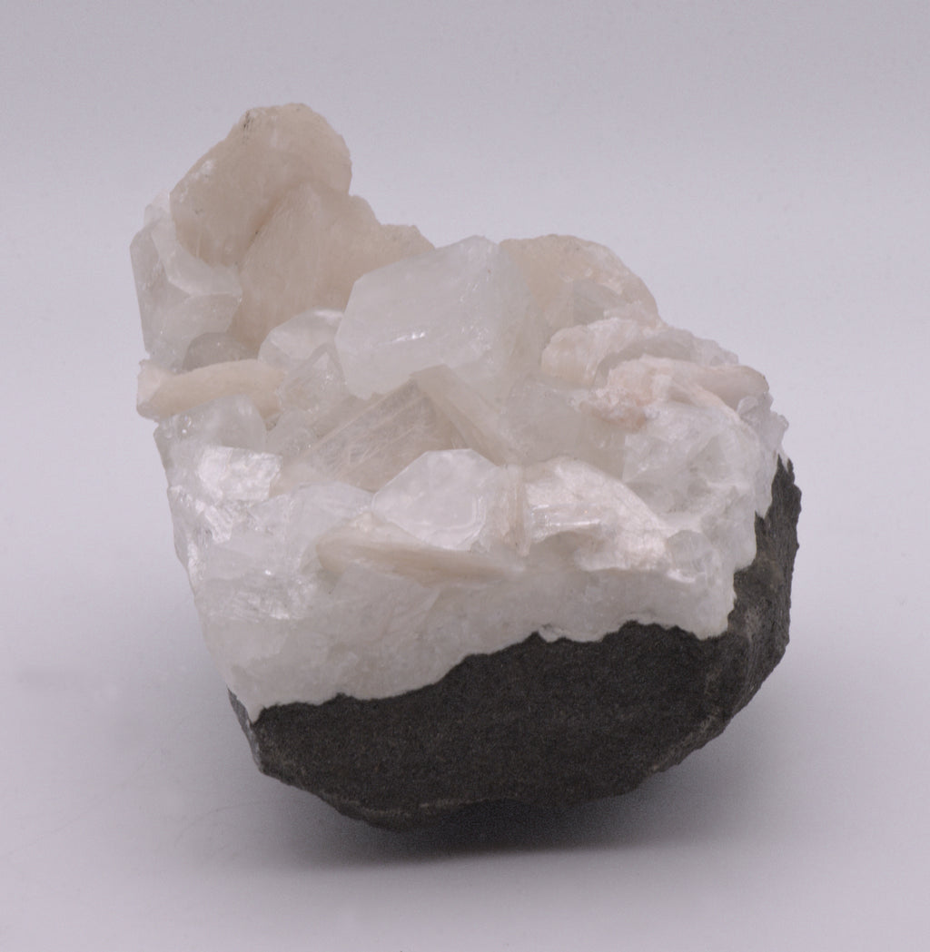 Apophylite with Stilbite on Matrix Cabinet-Size Mineral Specimen - India