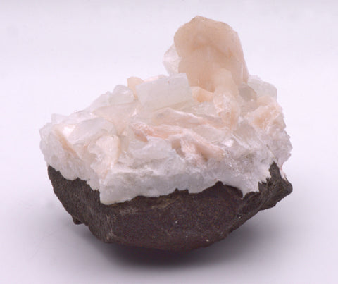 Apophylite with Stilbite on Matrix Cabinet-Size Mineral Specimen - India