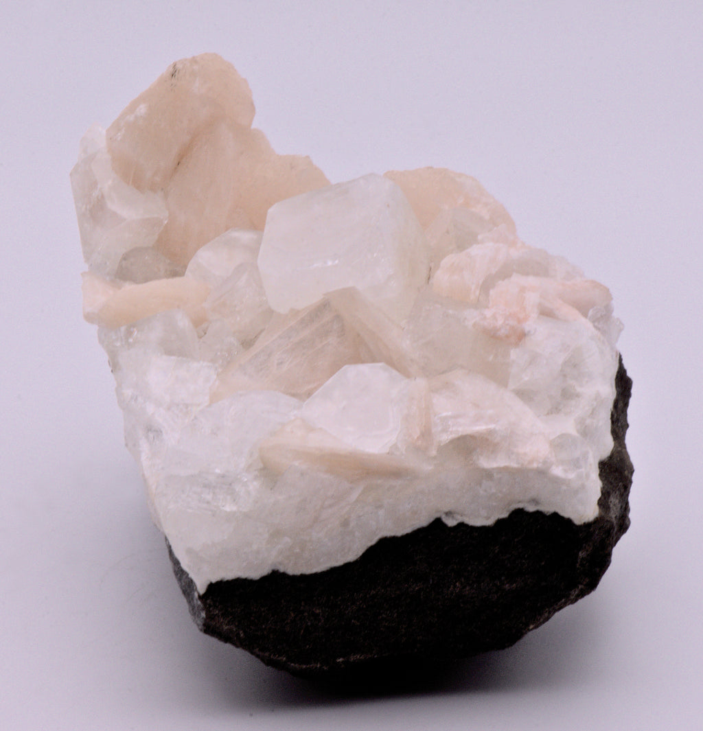 Apophylite with Stilbite on Matrix Cabinet-Size Mineral Specimen - India