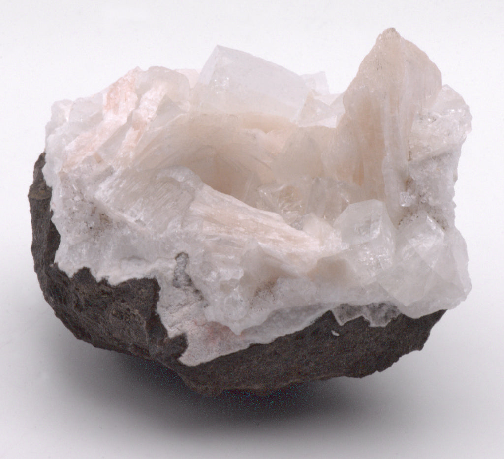 Apophylite with Stilbite on Matrix Cabinet-Size Mineral Specimen - India