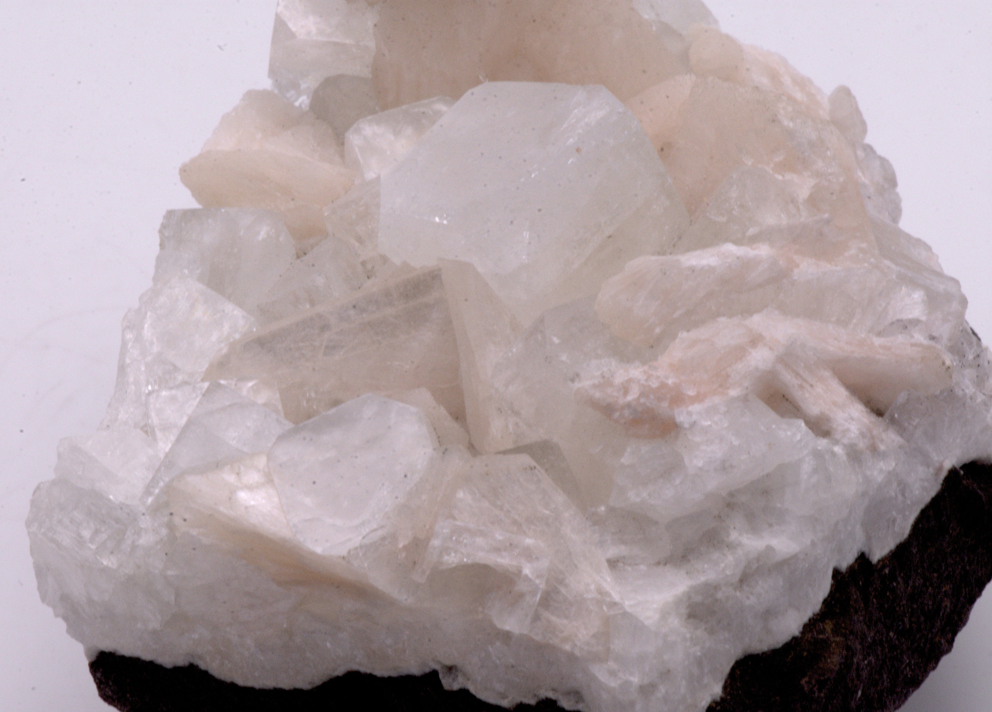 Apophylite with Stilbite on Matrix Cabinet-Size Mineral Specimen - India