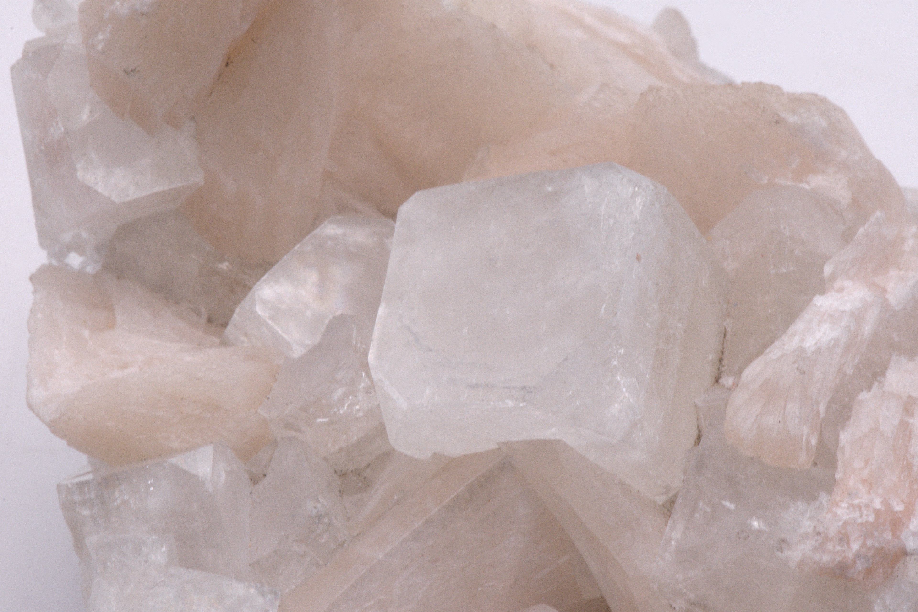 Apophylite with Stilbite on Matrix Cabinet-Size Mineral Specimen - India