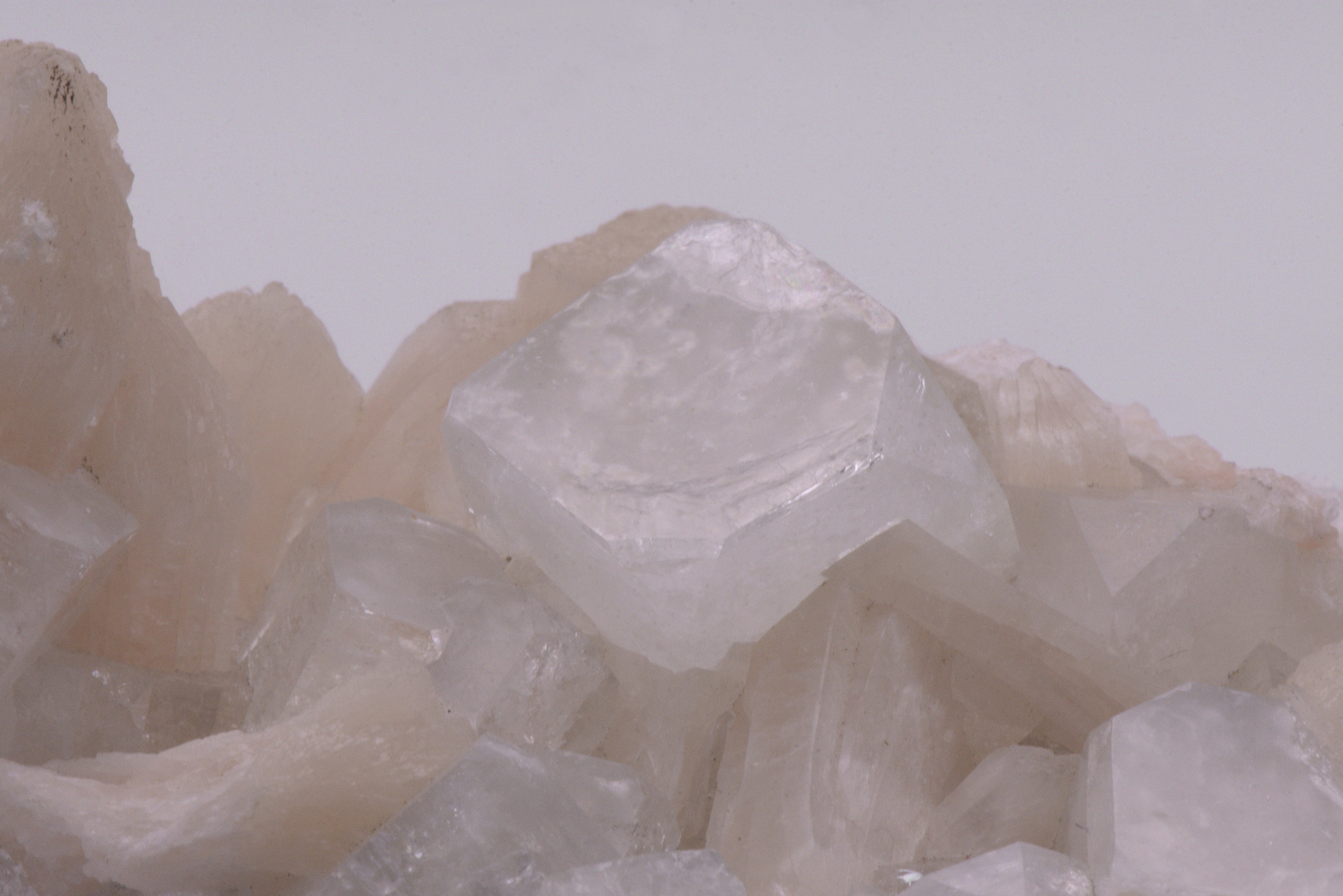 Apophylite with Stilbite on Matrix Cabinet-Size Mineral Specimen - India