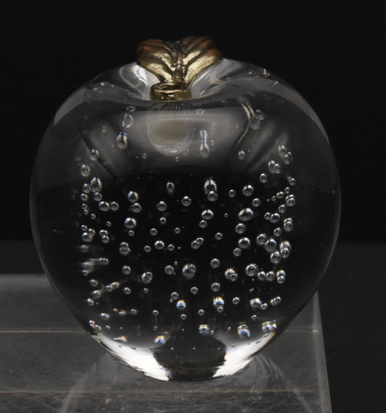 Vintage Silvestri Glass Apple Paperweight