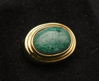 Vintage Chrysocolla Gold Tone Sterling Silver Slide Pendant