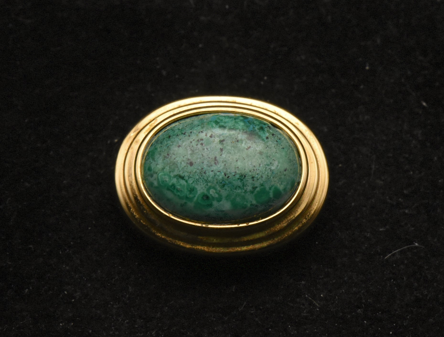 Vintage Chrysocolla Gold Tone Sterling Silver Slide Pendant