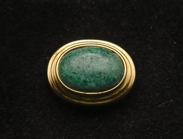 Vintage Chrysocolla Gold Tone Sterling Silver Slide Pendant