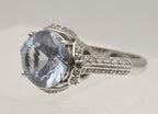 Vintage Sterling Silver Cubic Zirconia Ring - Size 9