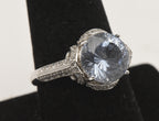 Vintage Sterling Silver Cubic Zirconia Ring - Size 9