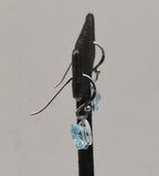 Vintage Blue Crystal Butterfly Sterling Silver Dangle Earrings