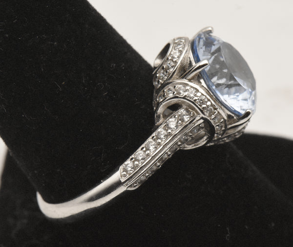 Vintage Sterling Silver Cubic Zirconia Ring - Size 9