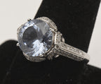 Vintage Sterling Silver Cubic Zirconia Ring - Size 9