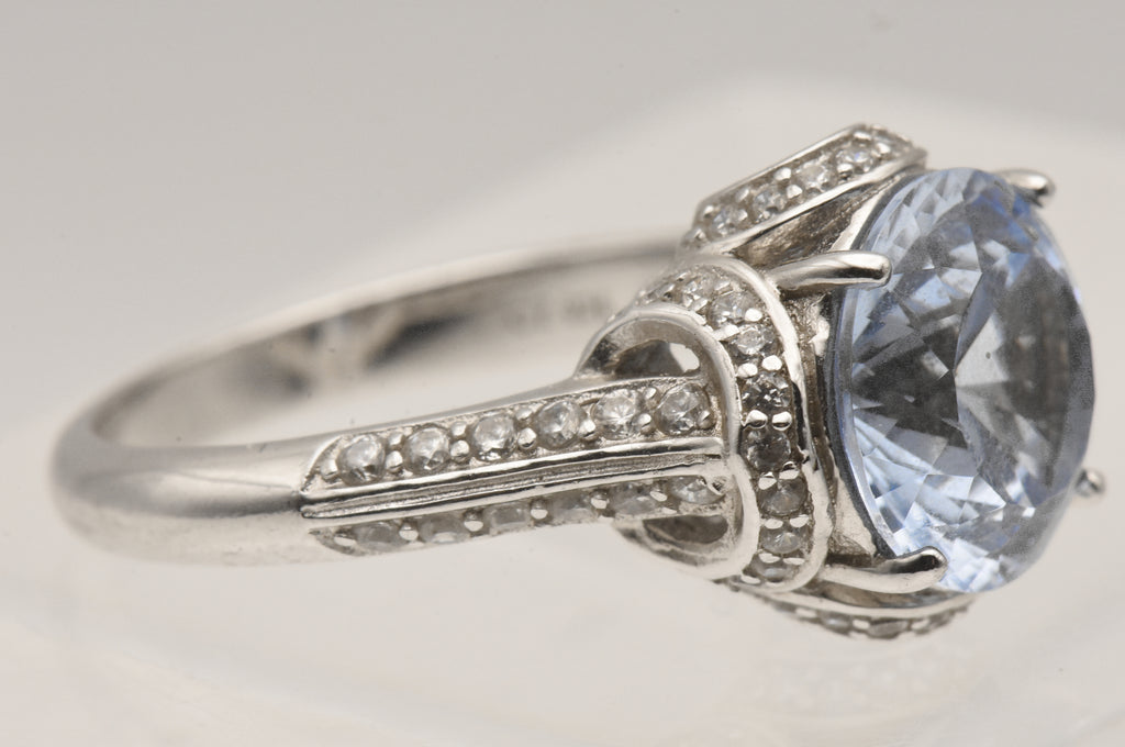 Vintage Sterling Silver Cubic Zirconia Ring - Size 9