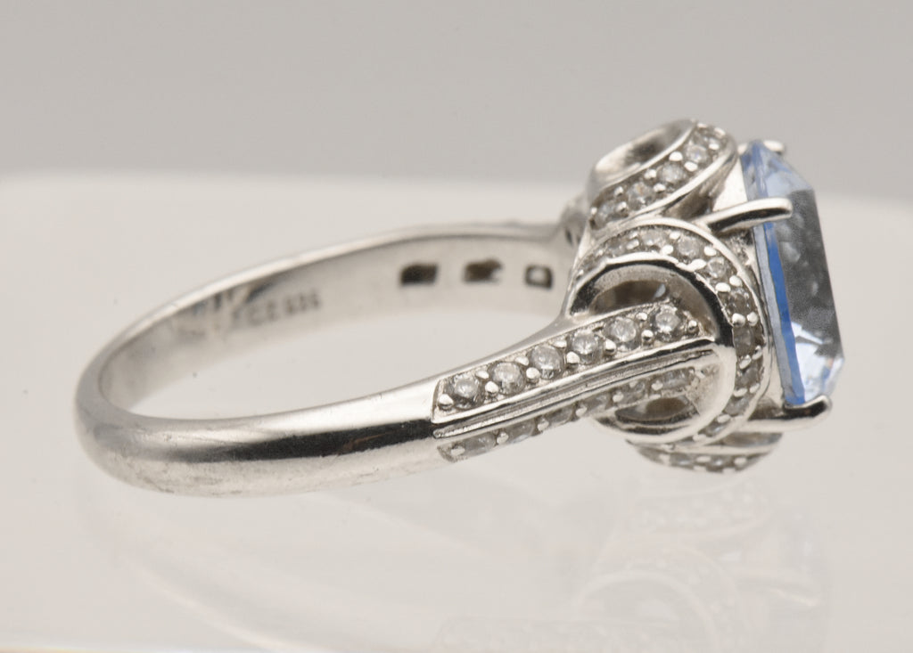 Vintage Sterling Silver Cubic Zirconia Ring - Size 9