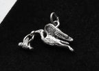 Vintage Sterling Silver Stork with Baby Dangle Charm