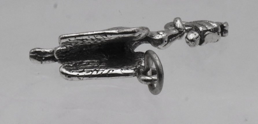 Vintage Sterling Silver Stork with Baby Dangle Charm