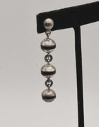 UNMATCHED Handmade Vintage Sterling Silver Triple Ball Drop Dangle Earring