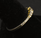 Vintage Gold Tone Sterling Silver Rhinestone Band - Size 8.75