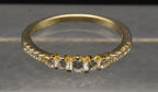 Vintage Gold Tone Sterling Silver Rhinestone Band - Size 8.75
