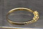 Vintage Gold Tone Sterling Silver Rhinestone Band - Size 8.75