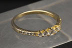 Vintage Gold Tone Sterling Silver Rhinestone Band - Size 8.75