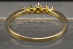 Vintage Gold Tone Sterling Silver Rhinestone Band - Size 8.75
