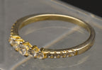 Vintage Gold Tone Sterling Silver Rhinestone Band - Size 8.75