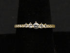 Vintage Gold Tone Sterling Silver Rhinestone Band - Size 8.75