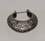UNMATCHED Vintage Silver Heart Basket Weave Door Knocker Earring