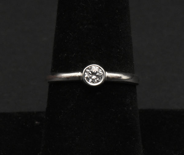 Vintage Sterling Silver Rhinestone Band - Size 8