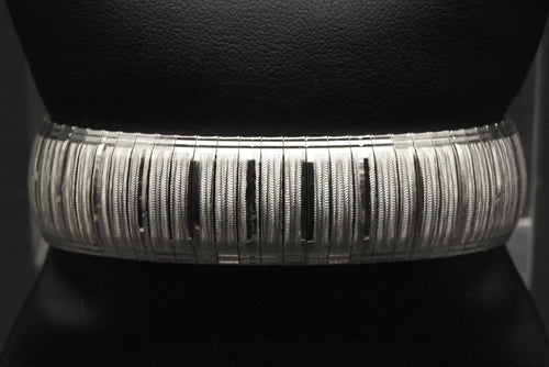 Vintage Sterling Silver Flexible Clasped Italian Bracelet - 7.5"