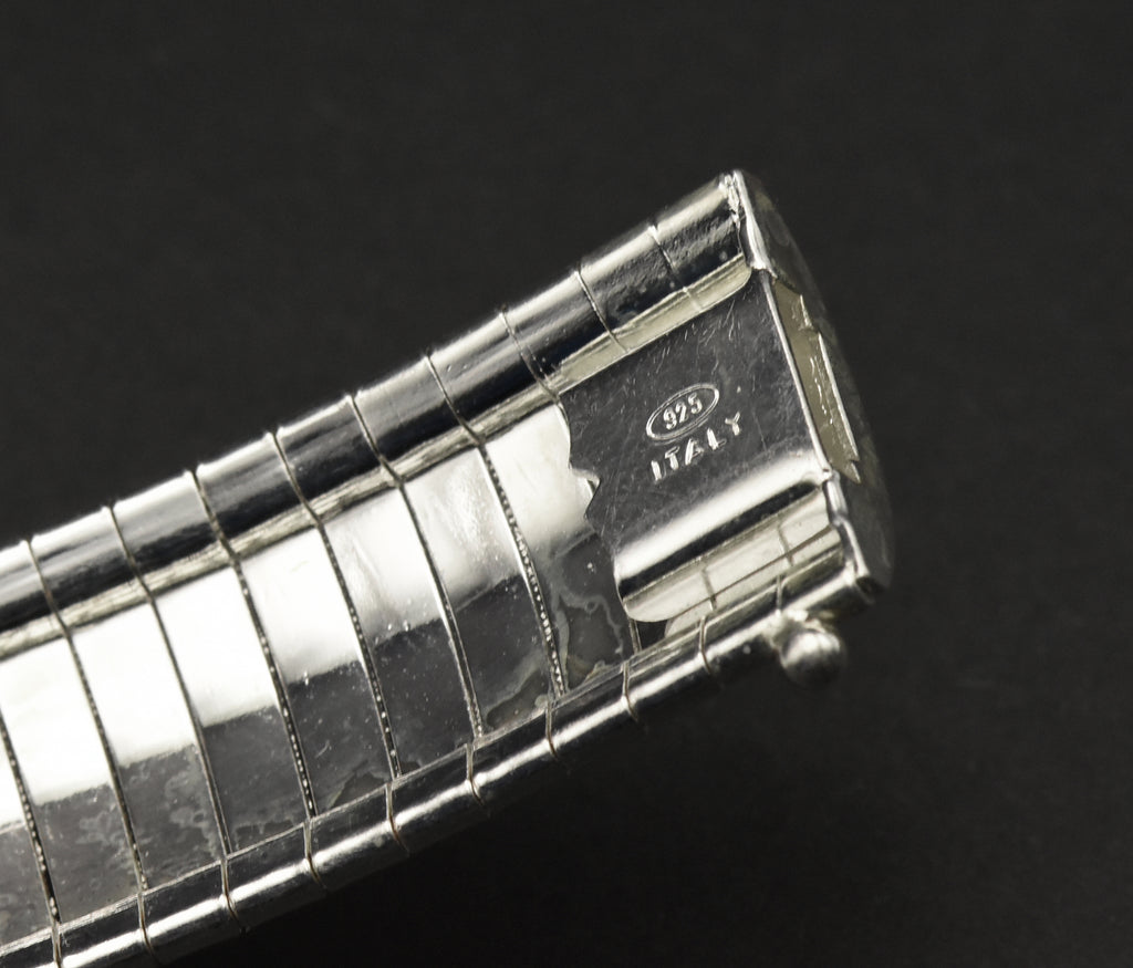 Vintage Sterling Silver Flexible Clasped Italian Bracelet - 7.5"