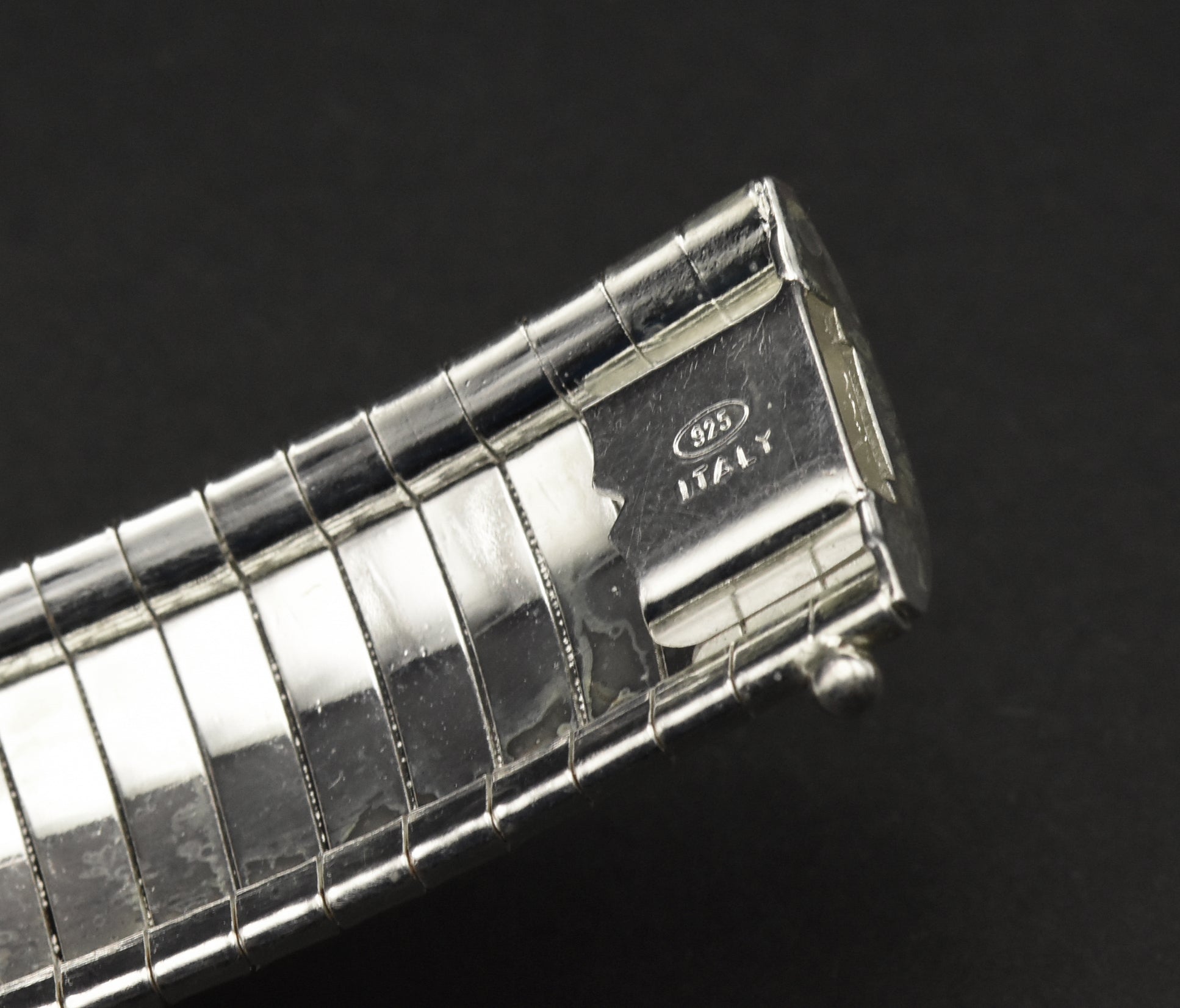 Vintage Sterling Silver Flexible Clasped Italian Bracelet - 7.5"