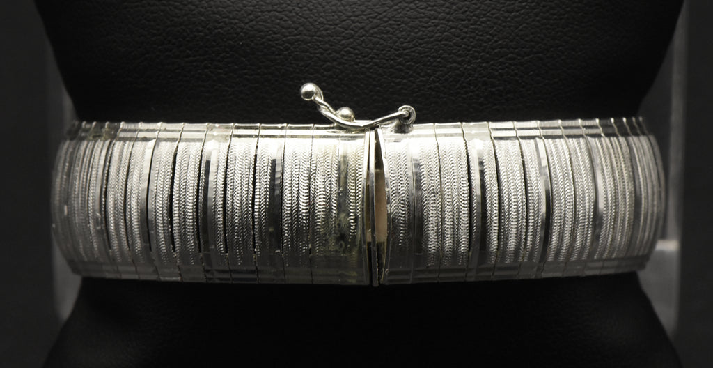 Vintage Sterling Silver Flexible Clasped Italian Bracelet - 7.5"