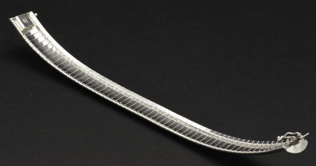 Vintage Sterling Silver Flexible Clasped Italian Bracelet - 7.5"
