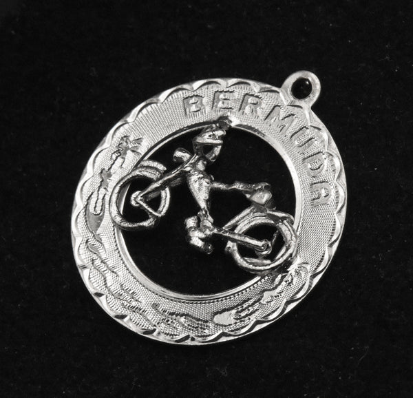 Vintage "Bermuda" Sterling Silver Motor Bike Charm